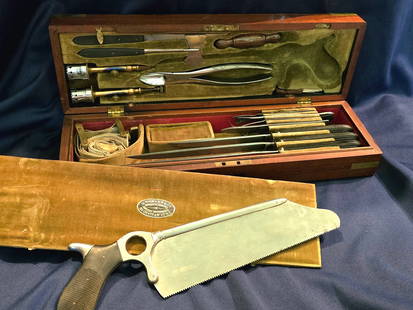 Early Civil War Surgical Amputation Kit by Geo. Tiemann: George Tiemann was the largest supplier of surgical instruments to Union forces during the Civil War. His company address was 63 Chatham street from 1855-1863 and 67 Chatham street in 1864-1865. 