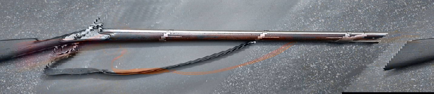 Matching 1845 dates Springfield Model 1842 Mexican War Musket: Model 1842 Springfield musket with matched Mexican War date of 1845 clearly stamped on the lock and barrel. VERY scarce date, 2nd year of production (12,107 were produced that year. 2,956 were made in