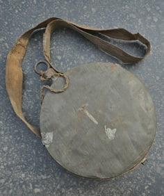 Large Size Confederate Tin Drum Canteen w/ CS Strap