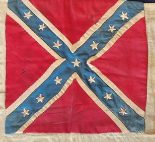Exceedingly Rare Wonderfully Preserved Confederate 2nd National Flag