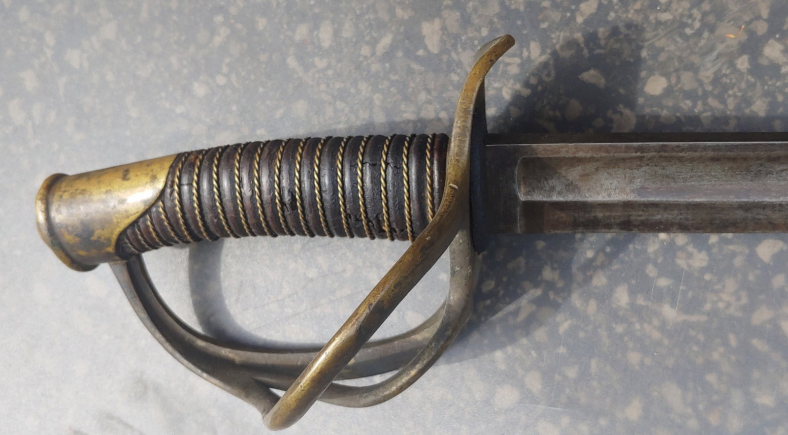 Union and Confederate used Clauberg Heavy Cavalry Saber: A very handsome and solid example of the model 1840 heavy Cavalry saber as imported by both the Union and Confederacy . This one is boldly marked by W. Clauberg Solingen with the script G indicating t