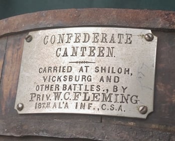 Alabama soldiers tagged Confederate canteen carried at Shiloh