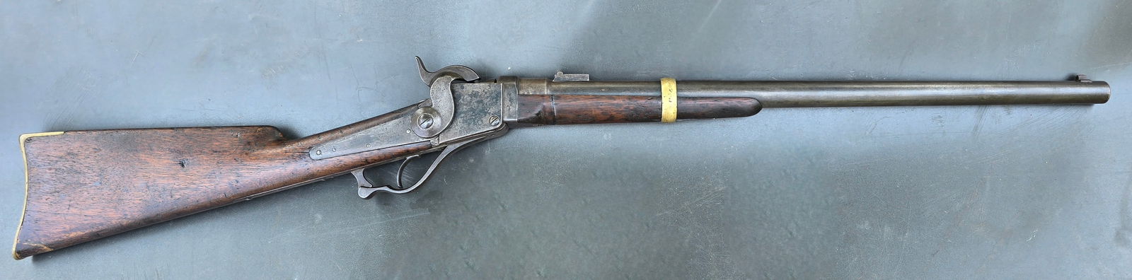 Civil War Union Cavalry Starr Carbine: Ebenezer Starr patented this carbine in 1858. It was well-received by the US army, and became the 5th most issued carbine of the Civil War…at 20,000. .54 caliber with a barrel length of 21 inches, o