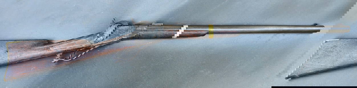 Civil War Union Cavalry Starr Carbine: Ebenezer Starr patented this carbine in 1858. It was well-received by the US army, and became the 5th most issued carbine of the Civil War…at 20,000. .54 caliber with a barrel length of 21