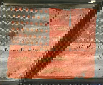 Historically Important 46 Star American Flag Philipine Insurrection