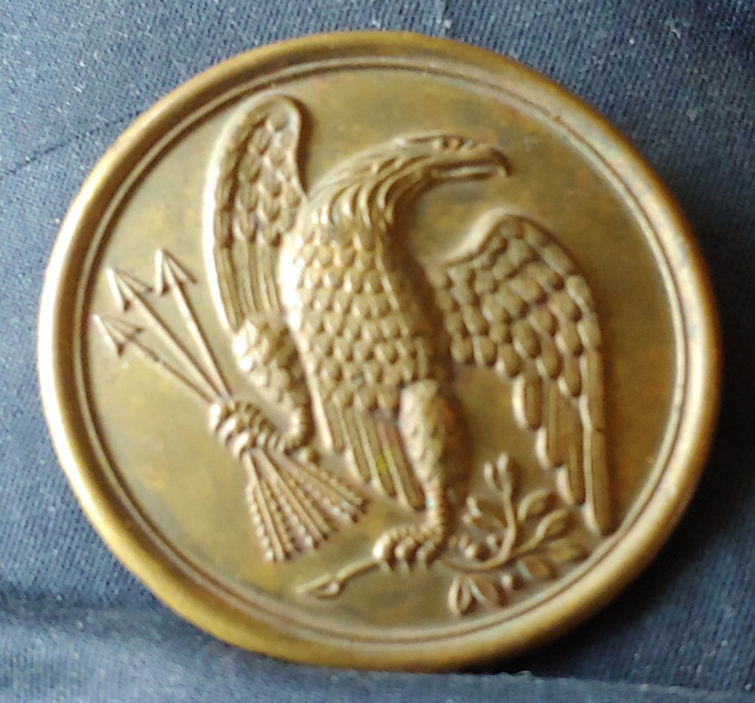 Very rare maker marked H. A. Dingee Eagle breast plate: Top notch, non-dug model 1839 circular shoulder belt plate in excellent condition and clearly marked on the back with the very elusive makers stamp H. A. Dingee $25 for packing UPS shipping, and Signa