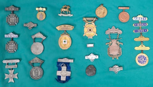 1800s Shooting Medals Badges & Awards / Solid Gold Medals