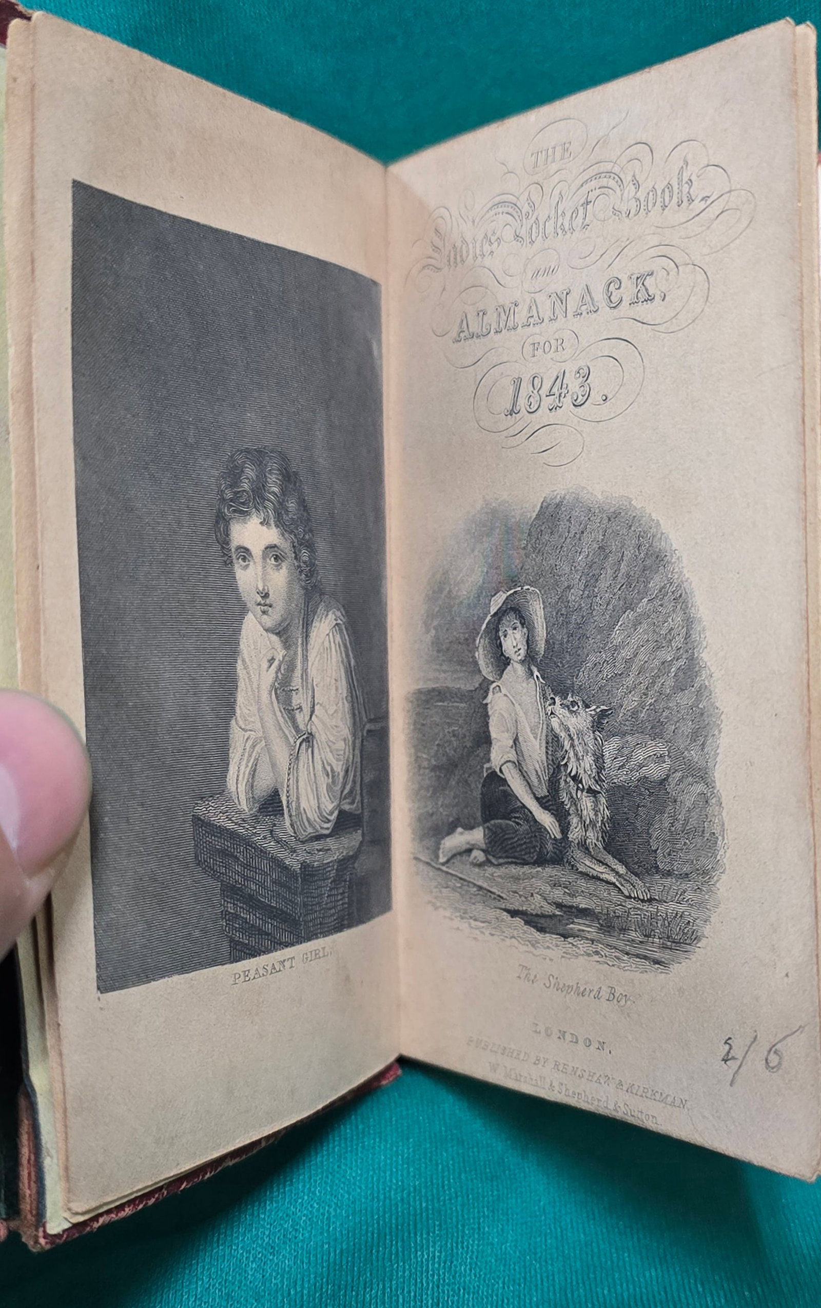 1843 Red Leather Ladies' Pocket Book: A fine red leather tract book published in 1843 titled THE LADIES POCKET BOOK Excellent Cond. $5 for first class mail. Insurance is $2.00 per $100 in value. No shipments outside the USA