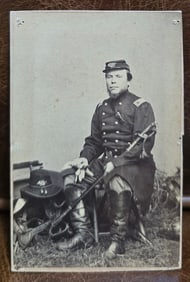 CDV Gettysburg Colonel William Everdell 23 NY with his saddle!