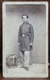 CDV Civil War New York Drummer w/ Drum & Sword