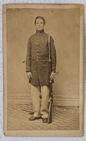 CDV Armed Civil War Soldier from Providence Rhode Island