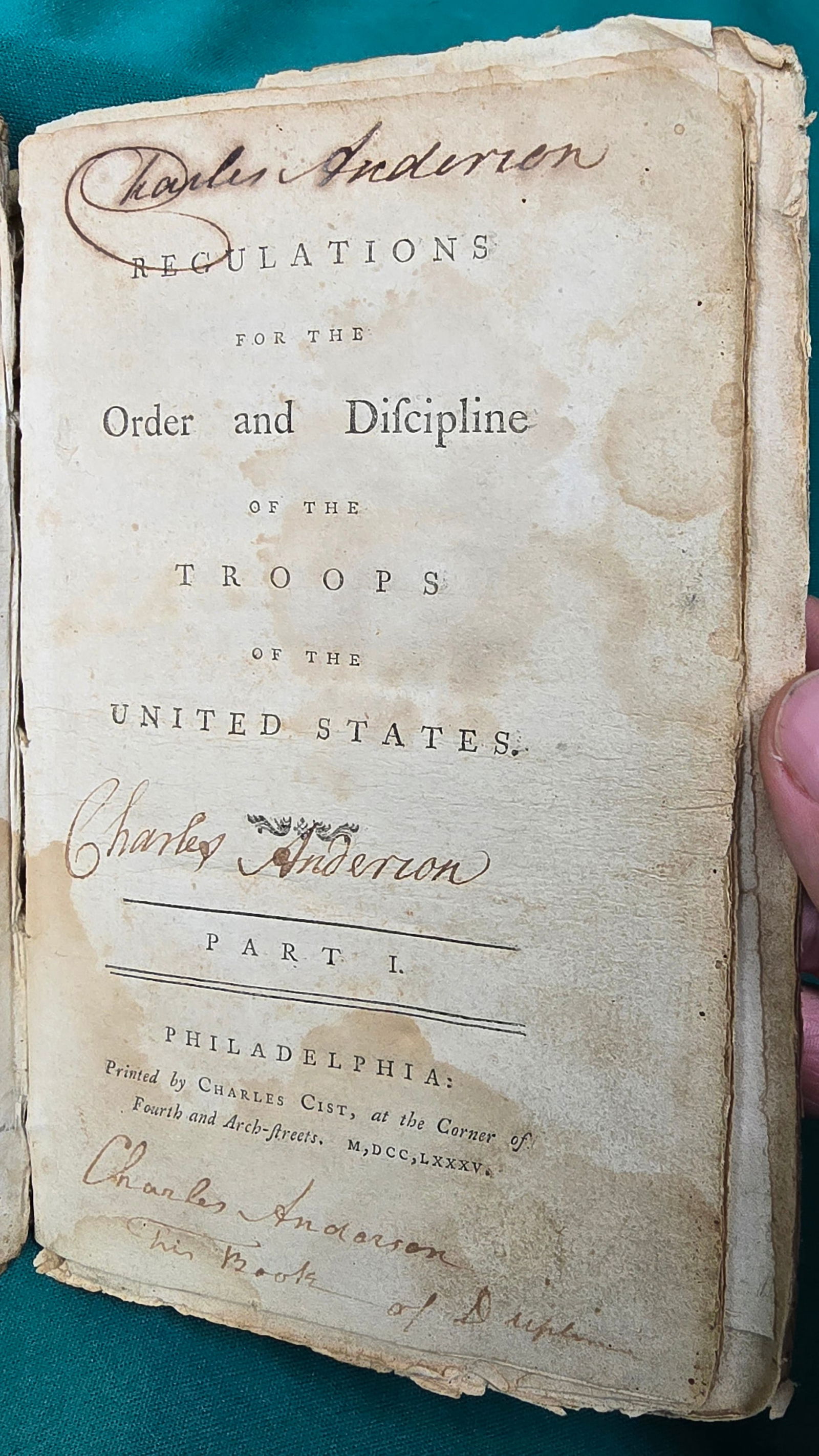 1785 Regulations by Von Steuben North Carolina Militia.: This book is full of names and notes relating to the North Carolina militia in the 1785 to 1800 era. During that period the NC Troops were often engaged in fighting Cherokee Indians in the western ter