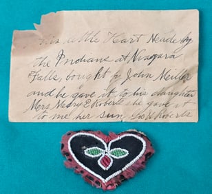 Iroquois Indian Beadwork Art Niagara Falls w Note