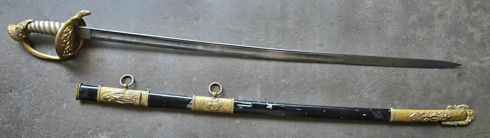 Presentation Grade 1850 Staff and Field Sword: A good solid U.S. Model 1850 Staff and Field Officer's Sword. This pattern was authorized for officers holding a staff position or the rank of major and above. This is a handsome presentation grade ex