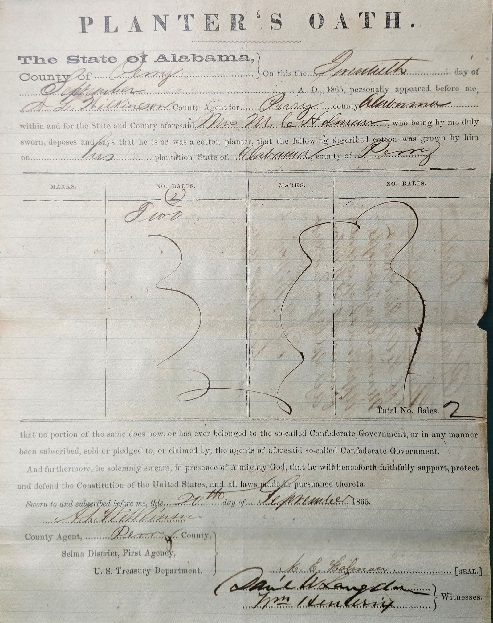 Confederate Alabama Slavery Plantation owners oath 2 (1 of 6)
