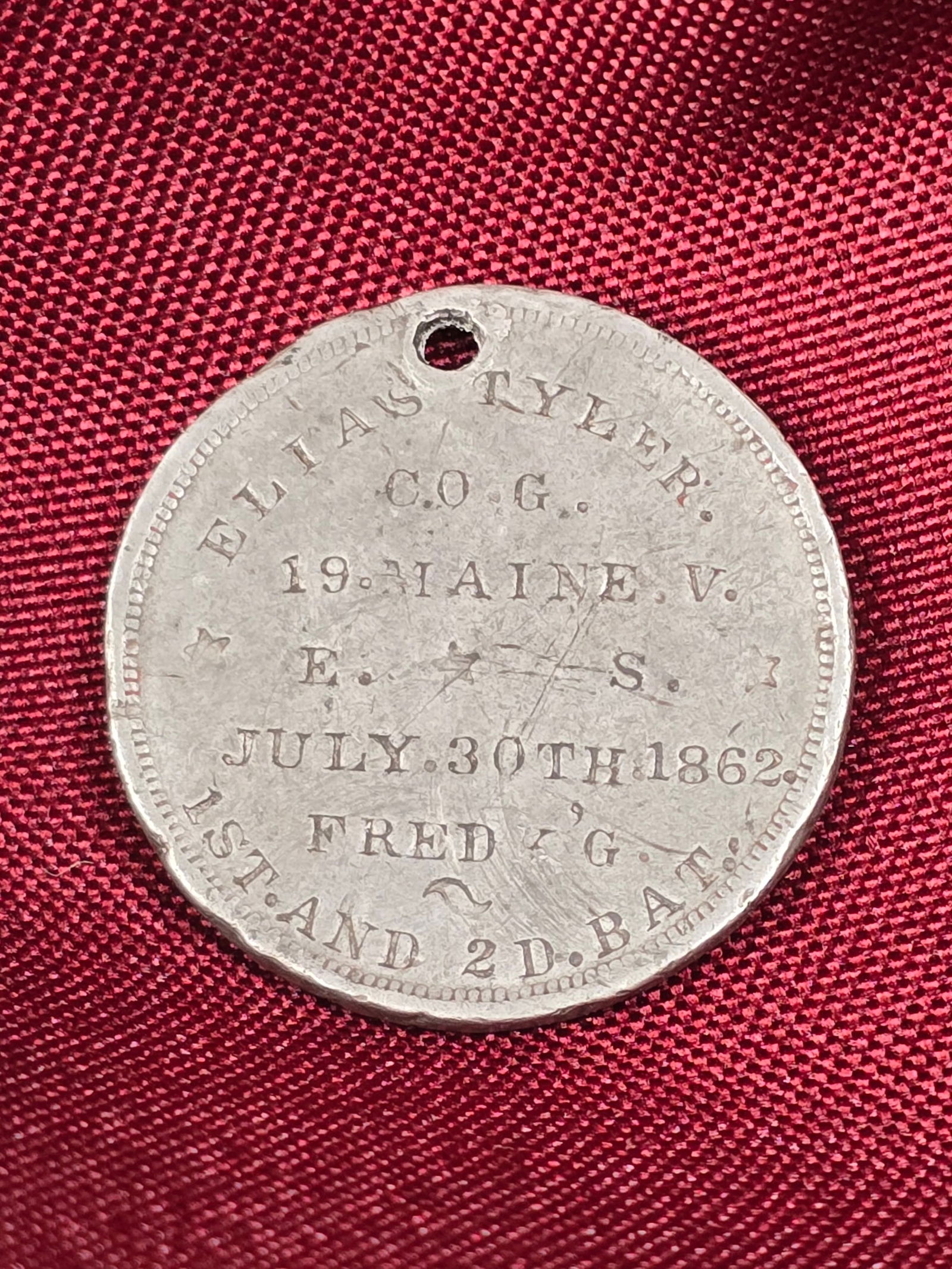 19th Maine Gettysburg Killed Dogtag (1 of 6)