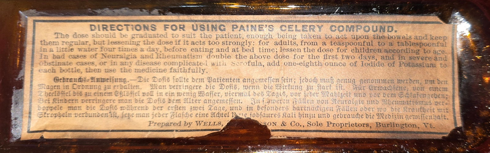 Rarer than rare original Civil War medicinal Bitters Bottle with original paper label - 5