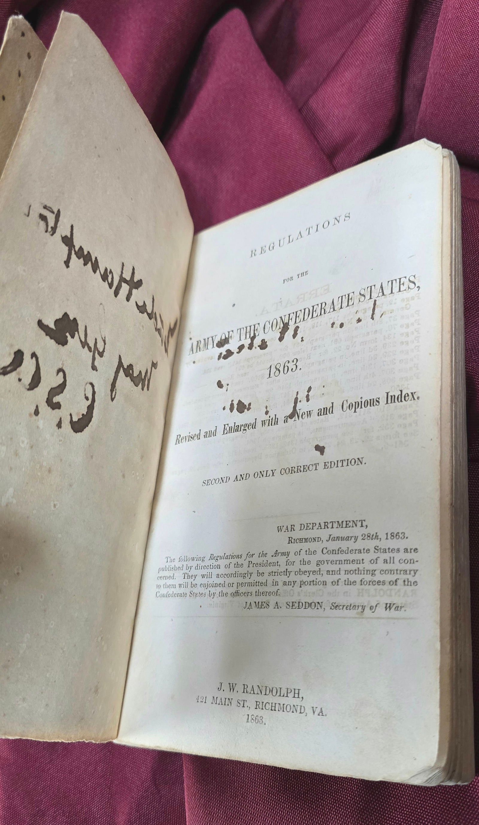 Confederate General Wade Hampton's Personal Copy of the Confederate Regulations. - 6