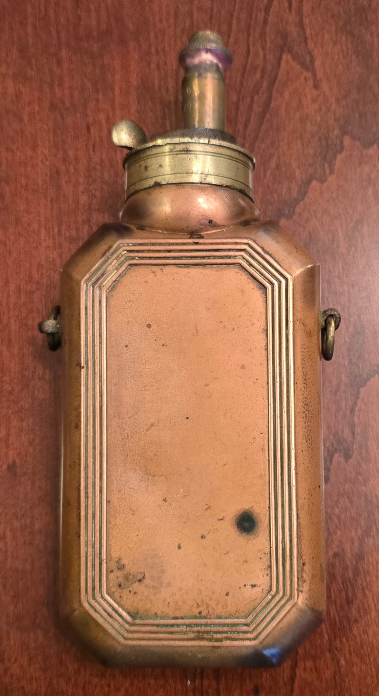 Fancy Powder Flask: Good condition. 7" x 3" in size. Functions well. $20 for packing and UPS shipping with signature required service. Insurance is $2 per $100 in value. No shipments outside the USA.