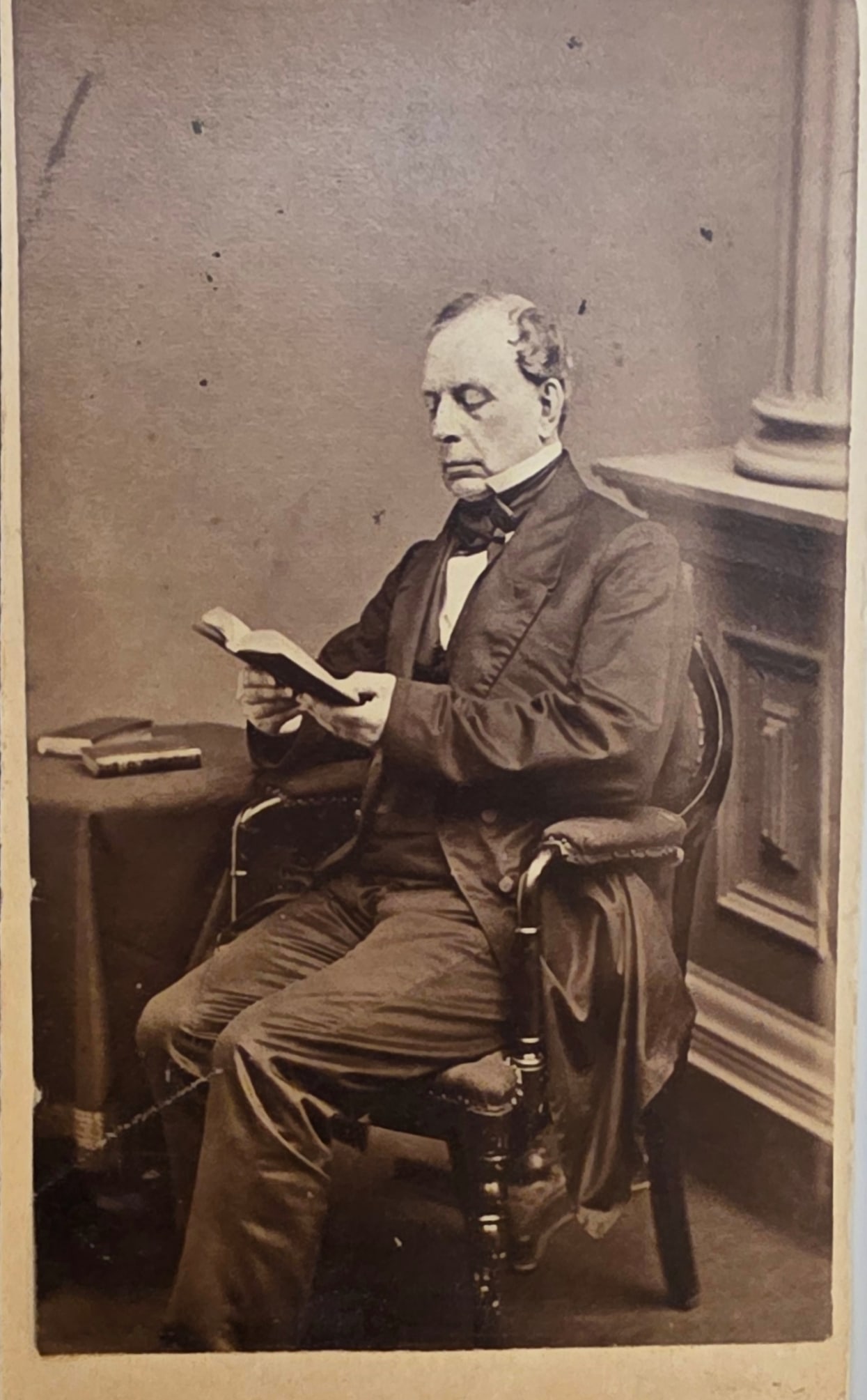 CDV Whooizzit?: Really exceptional full seated CDV portrait of a very important looking man. I have no idea who he is. I'm hoping one of you Scholars will recognize him as somebody important. $8 for packing and UPS s