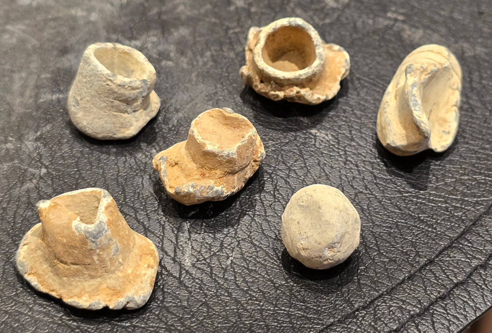 Six battle fired and mushroomed bullets.: The collectors seem to want Mint Condition dropped bullets. Ever since I was a kid I thought the fired ones were a lot more interesting, especially if they were mushroomed showing that they hit