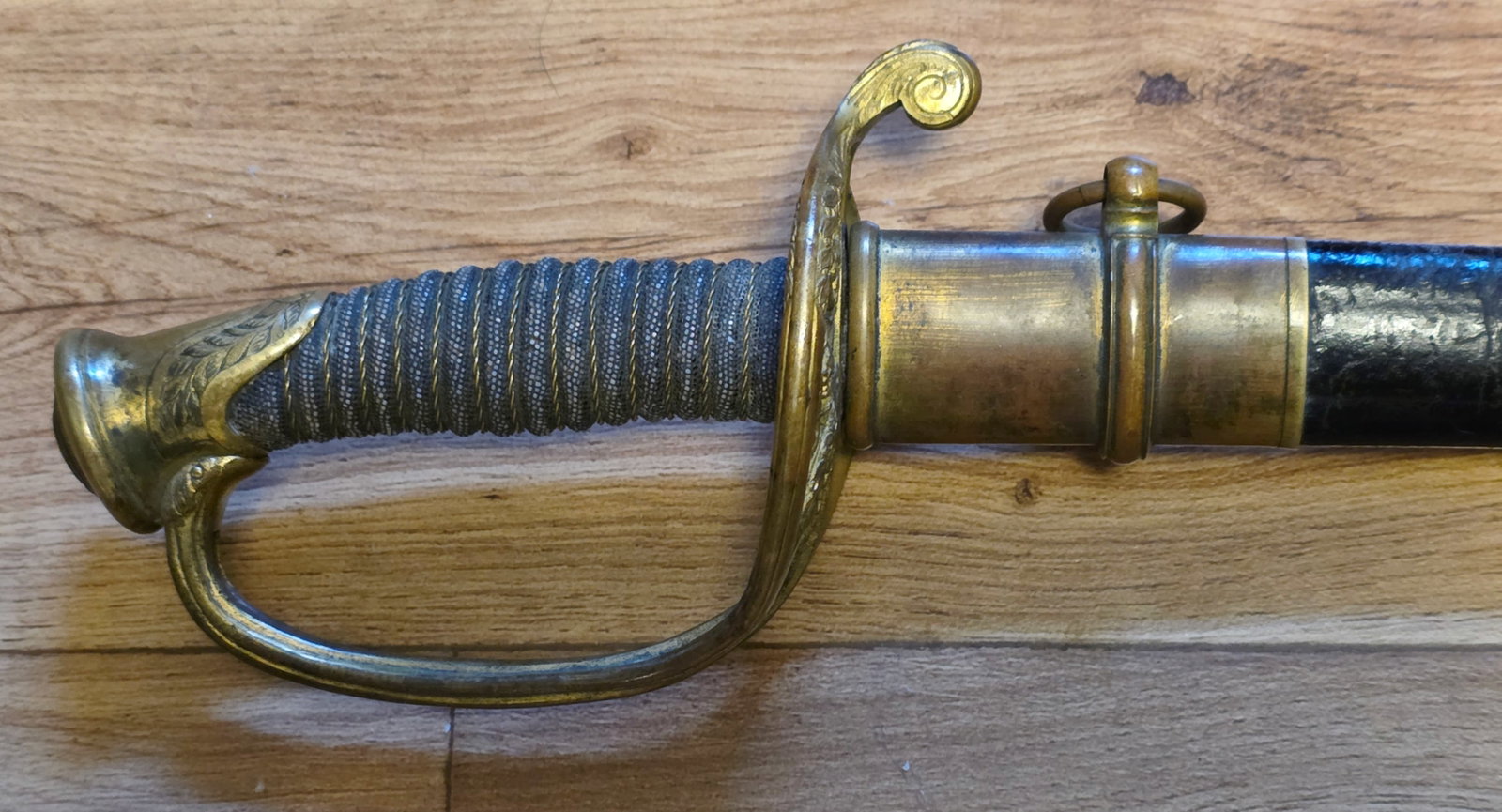 Ames foot officer sword with Frosty luster on the blade (1 of 13)