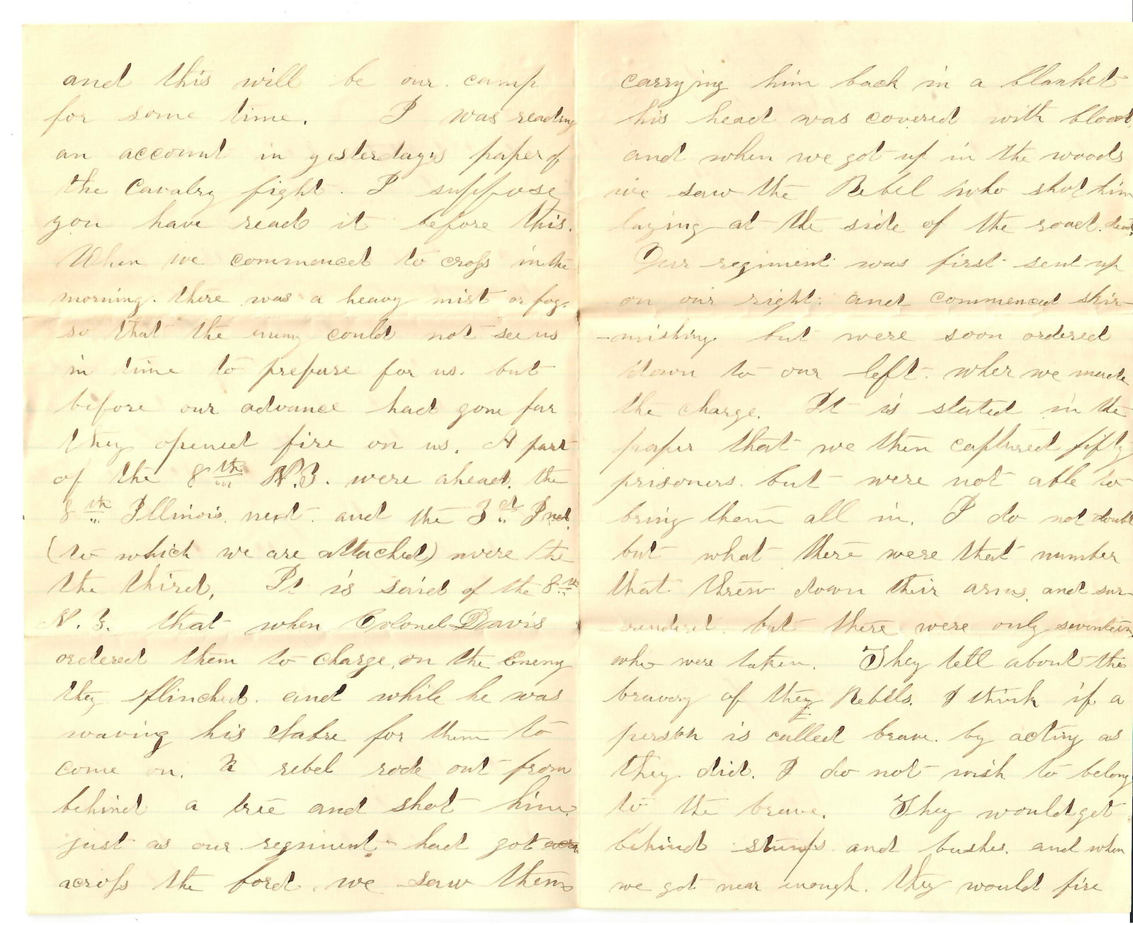 Pre Gettysburg letter Fighting JEB Stuart Brandy Station - 4
