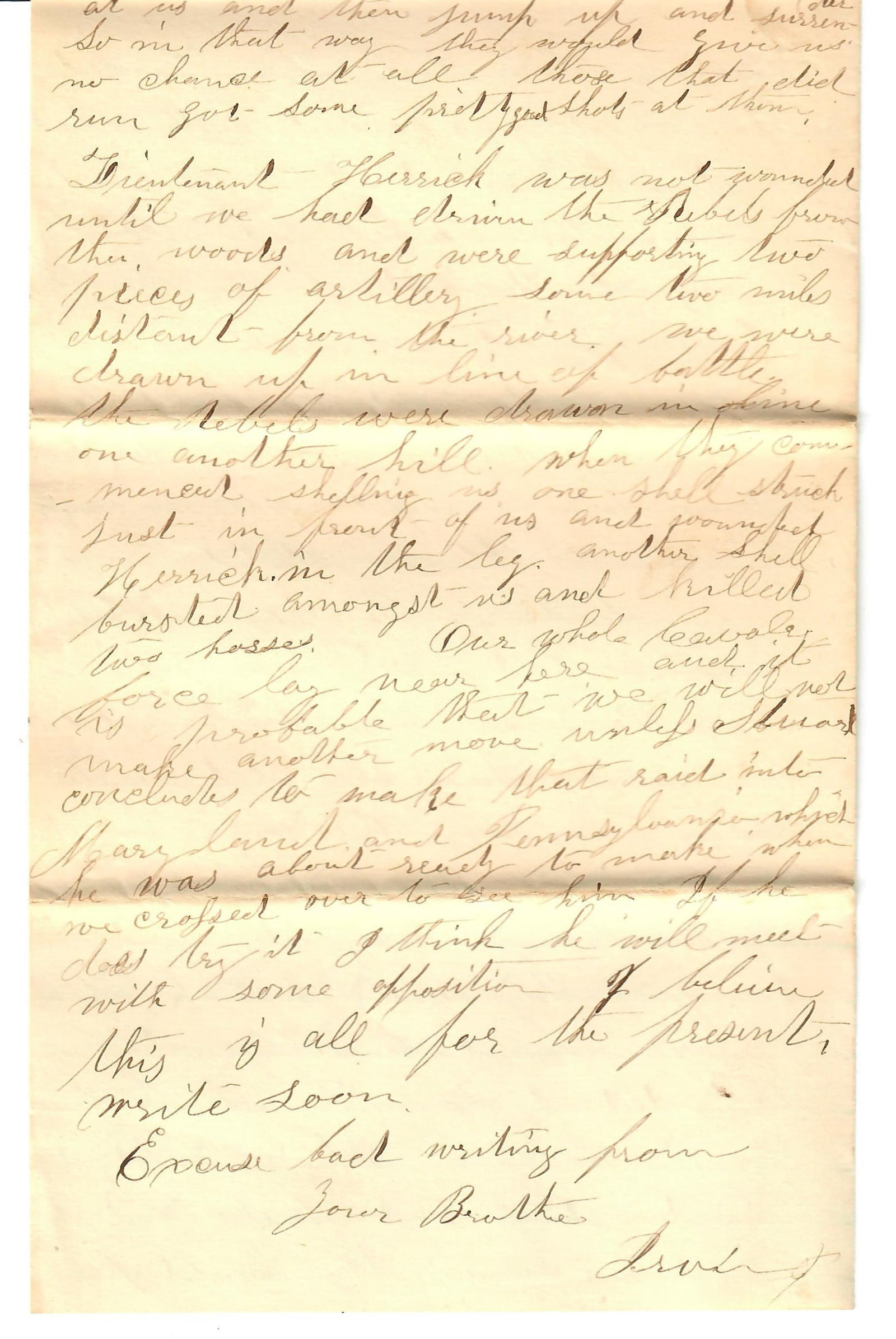 Pre Gettysburg letter Fighting JEB Stuart Brandy Station - 5