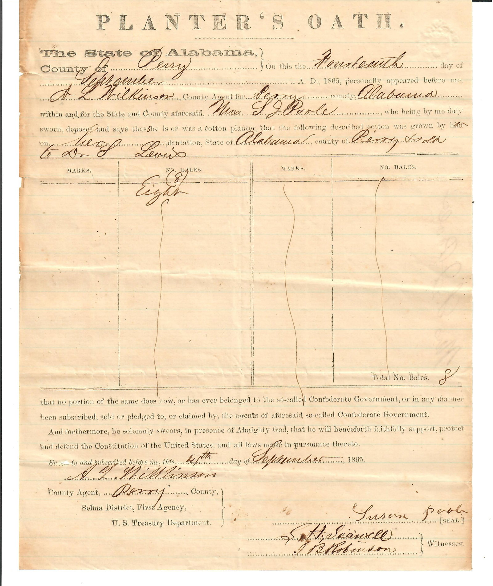 Confederate Alabama Slavery Plantation owners oath: I was unaware that such a document existed until a friend in the deep south sent me one to sell for him last year. It generated good interest. He was pleased with the result and has given me three mor