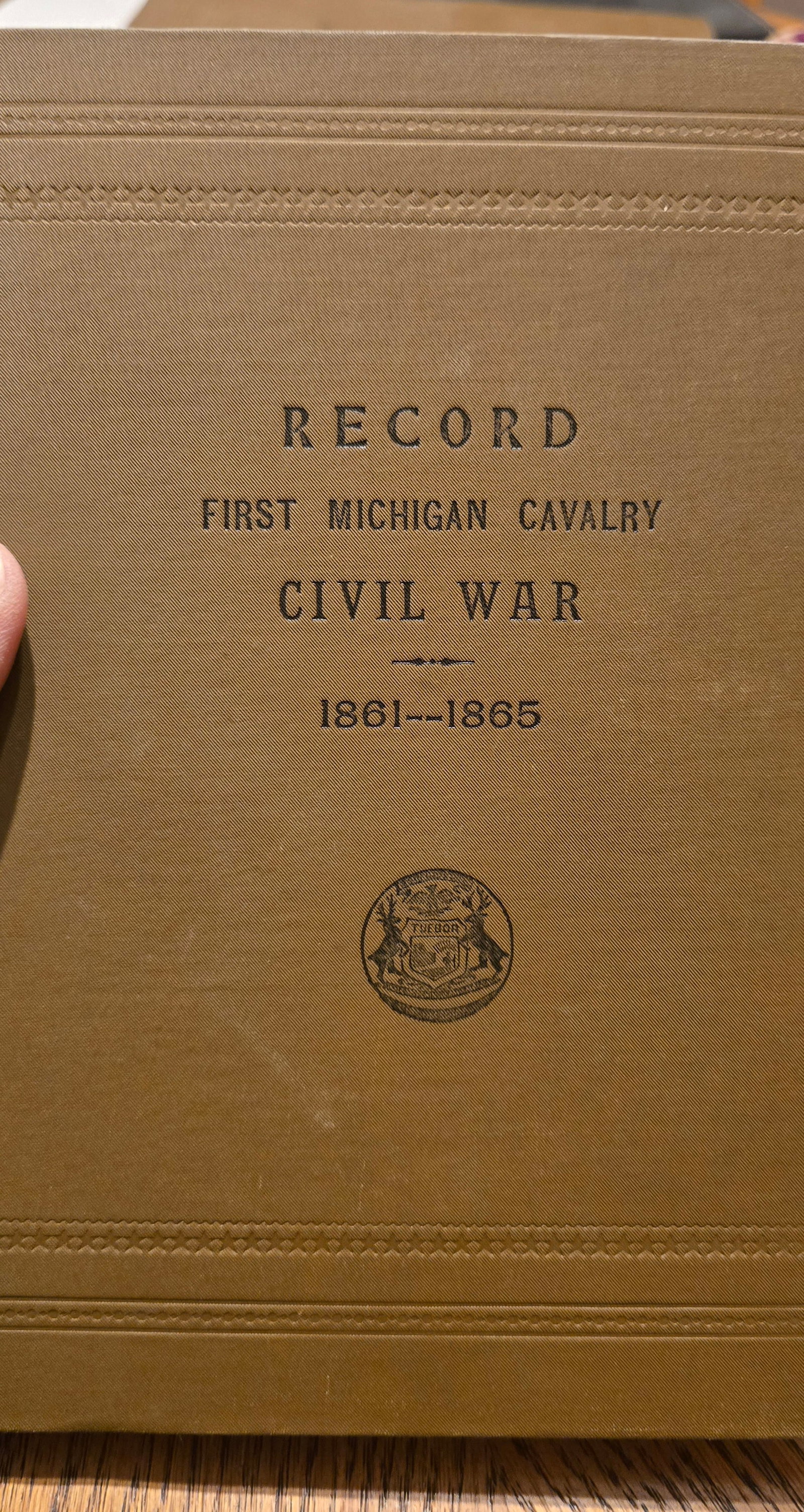 Civil War Unit History - First Michigan Cavalry - Brown Book Vol. 31: This is a near mint copy of one of the so-called Michigan Civil War Brown Books (Vol. 31). The Brown books (which happen to be brown in color) were named after George H Brown the adjutant general of M