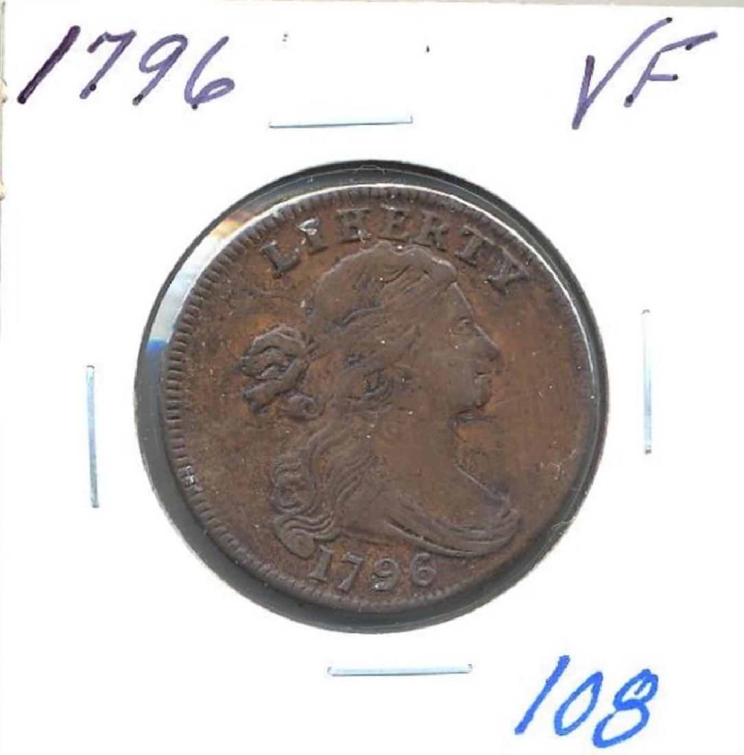1796 Draped Bust Large Cent VF: 1796 Draped Bust Large Cent VF