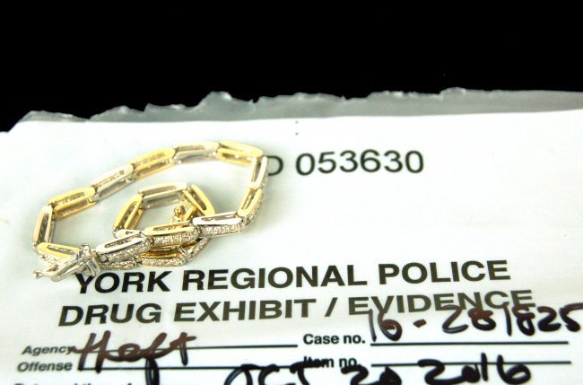 14K WHITE&YELLOW GOLD DIAMOND TENNIS BRACELET-$4530.00 (1 of 4)