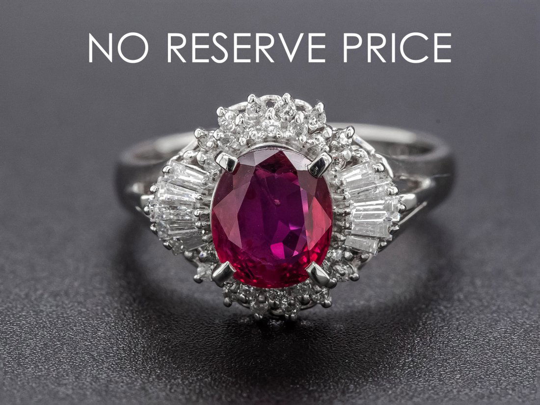 1.73tcw - Ruby & Diamonds - Platinum NO RESERVE (1 of 4)