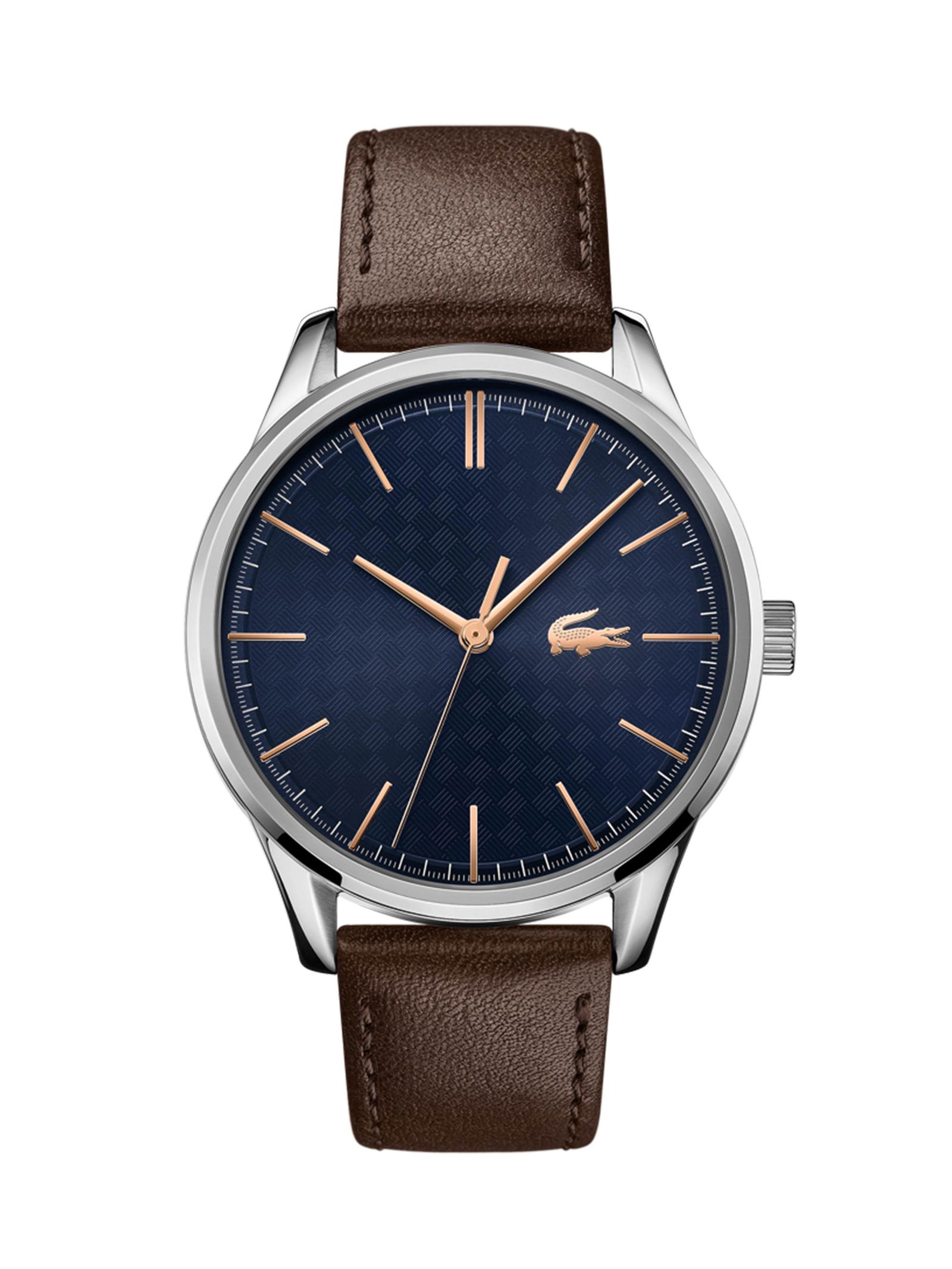 Lacoste 42mm Brown Leather Band Steel Case Quartz: Lacoste Men's 42mm Brown Leather Band Steel Case Quartz Analog Watch