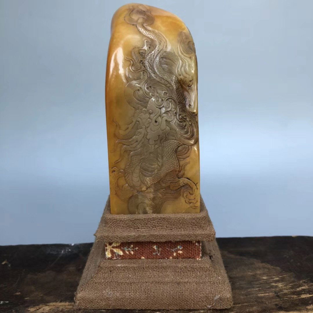 Chinese Antiques Qing Dynasty Shoushan Stone Seal: A set of Shoushan stone seals, Qing Dynasty