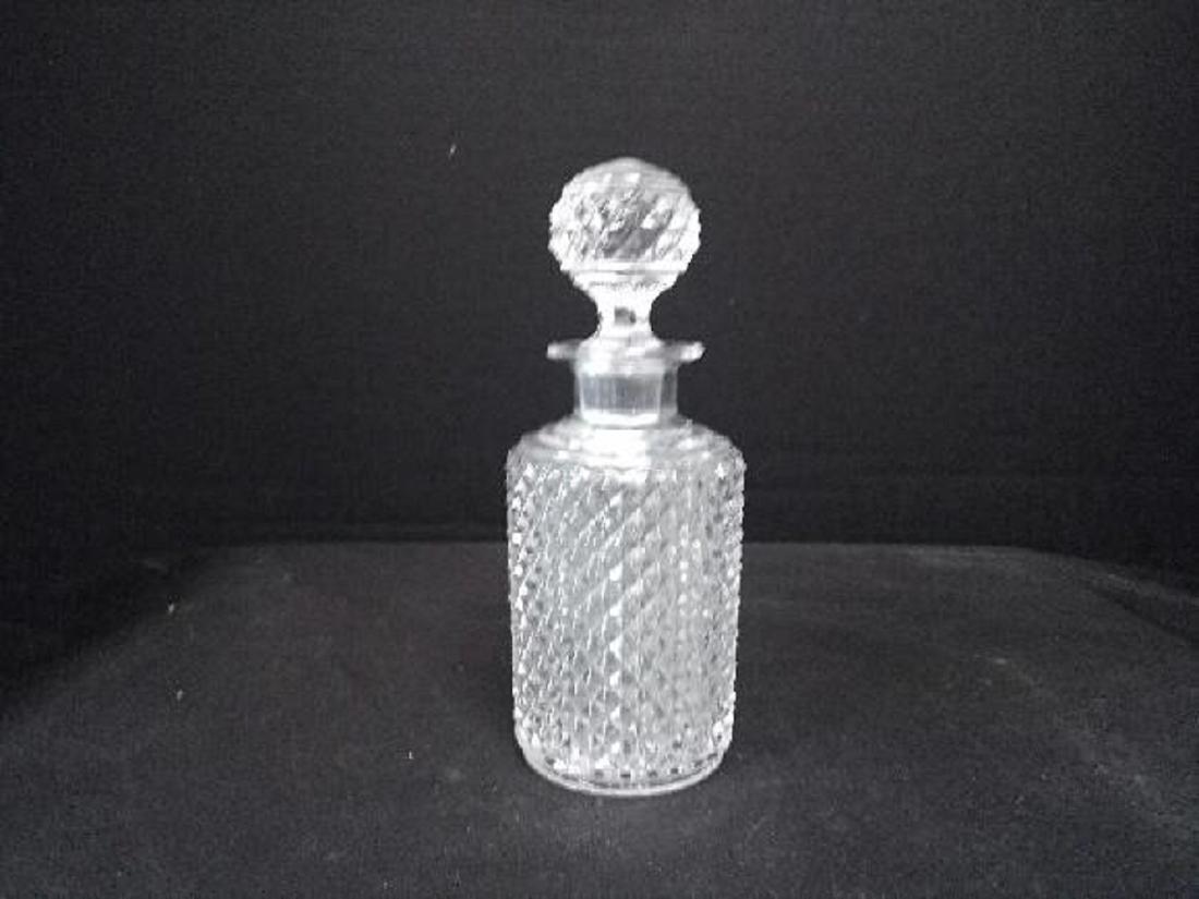Baccarat Perfume Bottle: Baccarat Perfume Bottle with Ball Top. Circa 1920