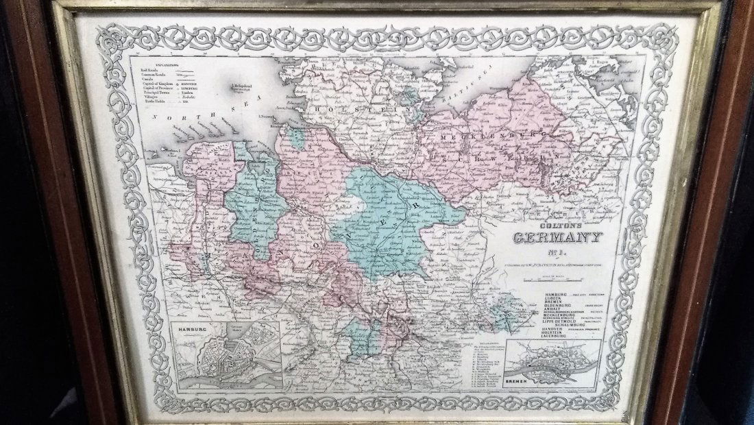 1856 Map of Germany No.1 Colton (1 of 5)