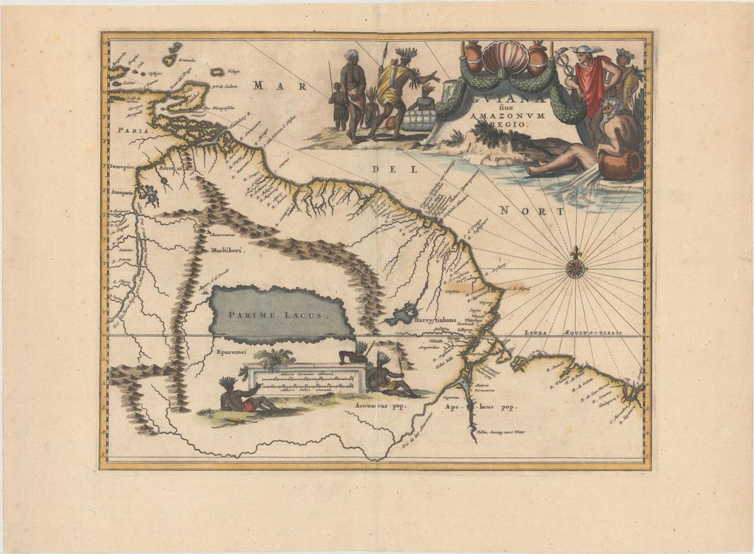 MAP - Guyana, Suriname, French Guiana. Montanus (1 of 1)