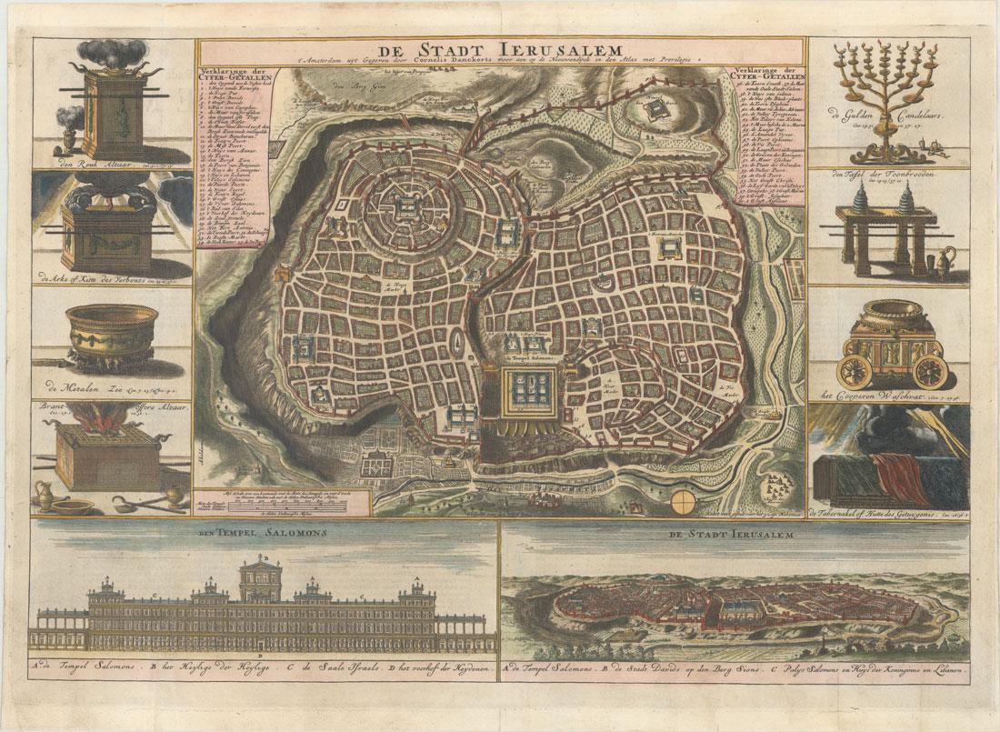 MAP - Jerusalem, Holy Land. Danckerts (1 of 1)