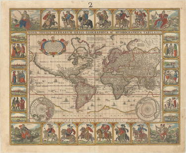 MAP, World, Visscher: This catalog is "VIEW ONLY" on LiveAuctioneers - bids must be placed at oldworldauctions.com. Visscher's Rare Carte-a-Figures World Map. World. Visscher, Nova Totius Terrarum Orbis Geographica ac