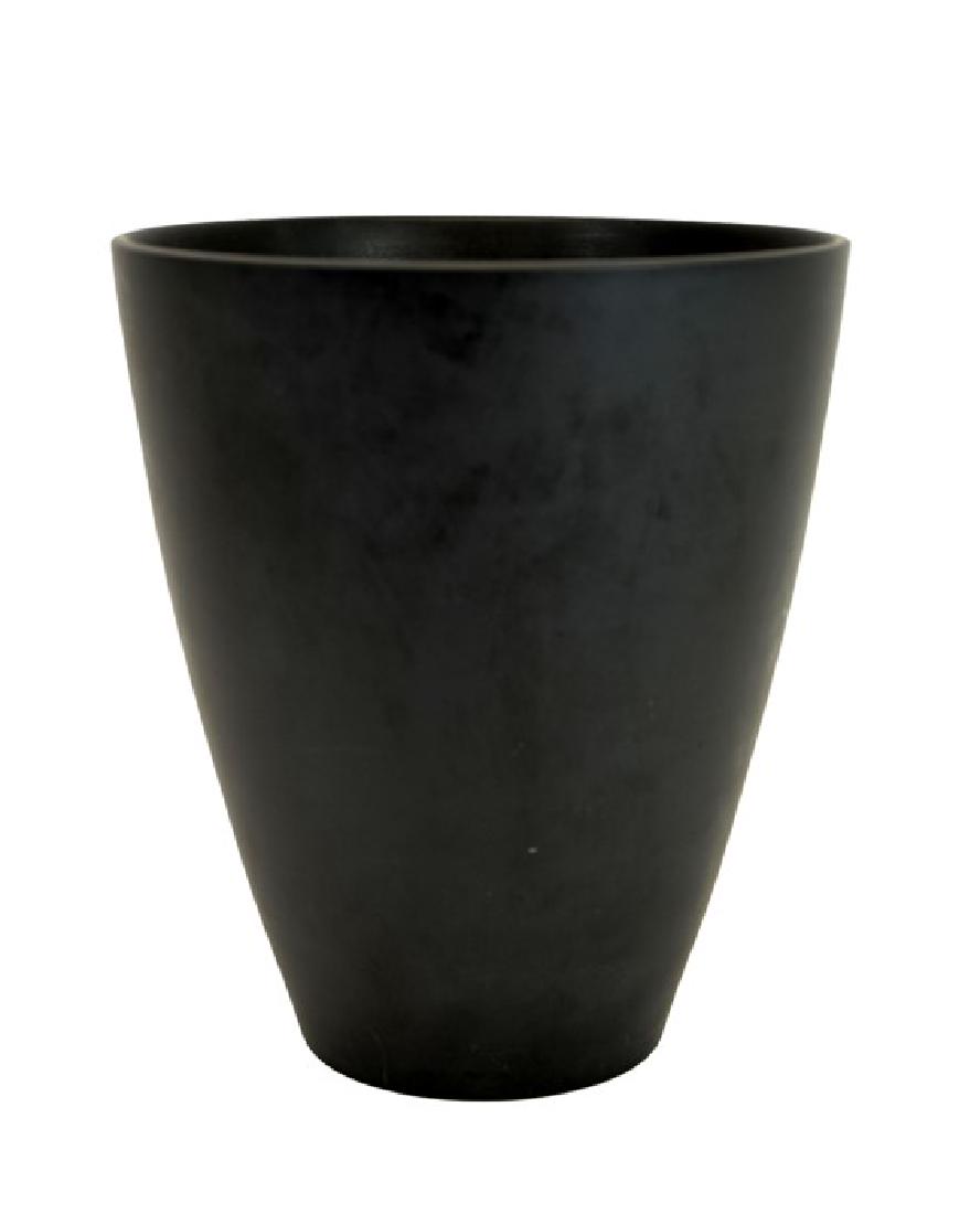 Keith Murray for Wedgwood, a large basalt vase, model: Keith Murray for Wedgwood, a large basalt vase, model 4061, circa 1938, plain shaped bucket form, impressed marks, 23.5cm high