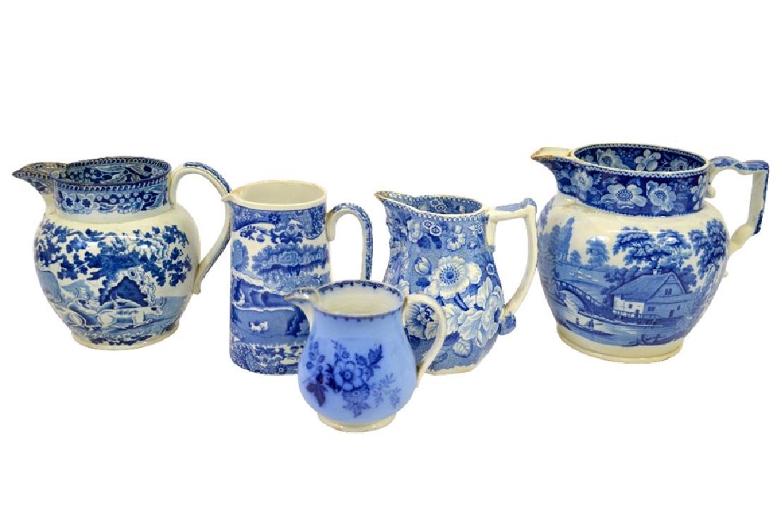 A collection of Staffordshire blue and white transfer (1 of 3)