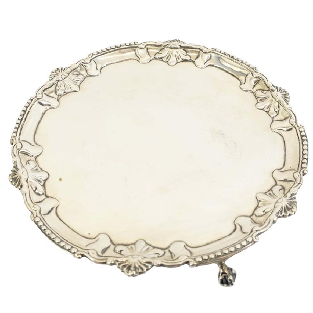 A George III silver card tray or waiter, Richard Rugg, (1 of 4)