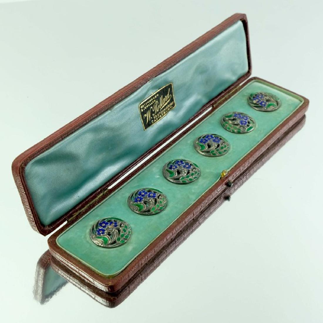 A set of six Arts and Crafts silver and enamelled (1 of 7)