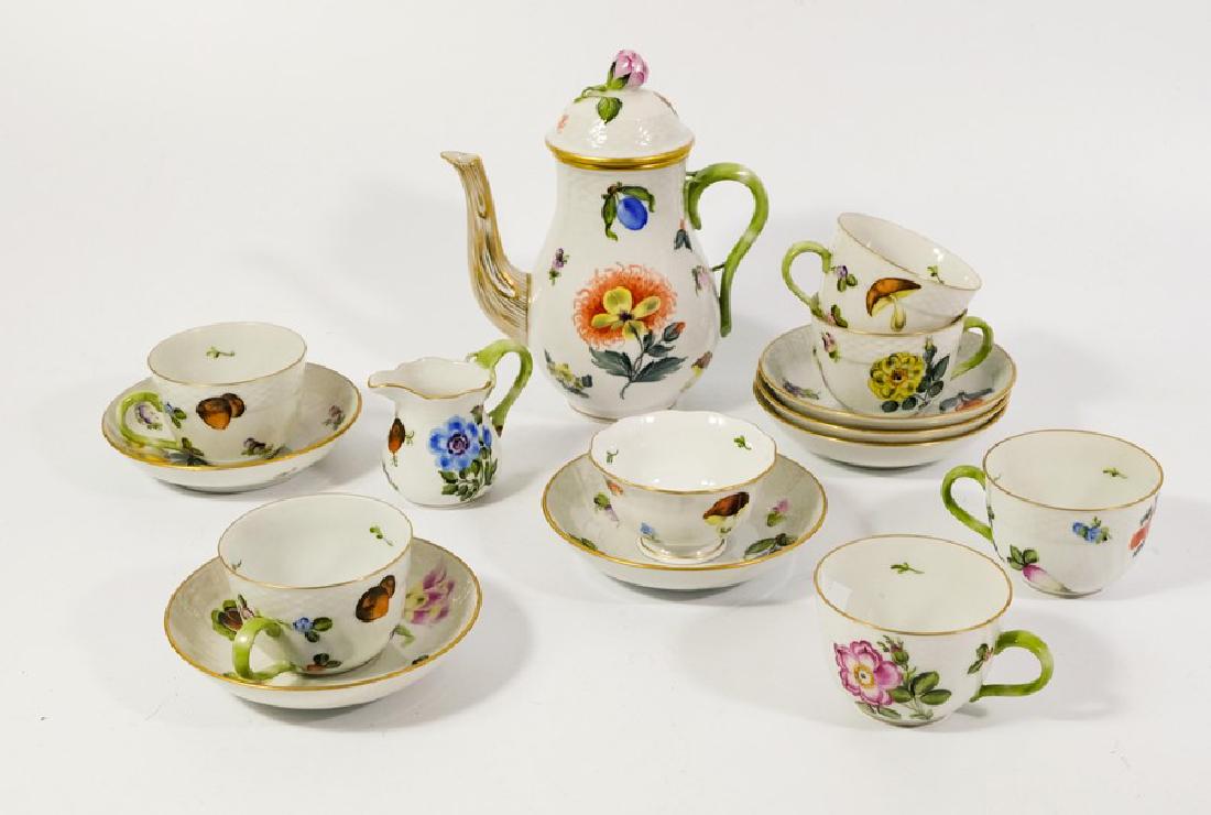 A Herend set of six coffee cups and saucers, together (1 of 8)