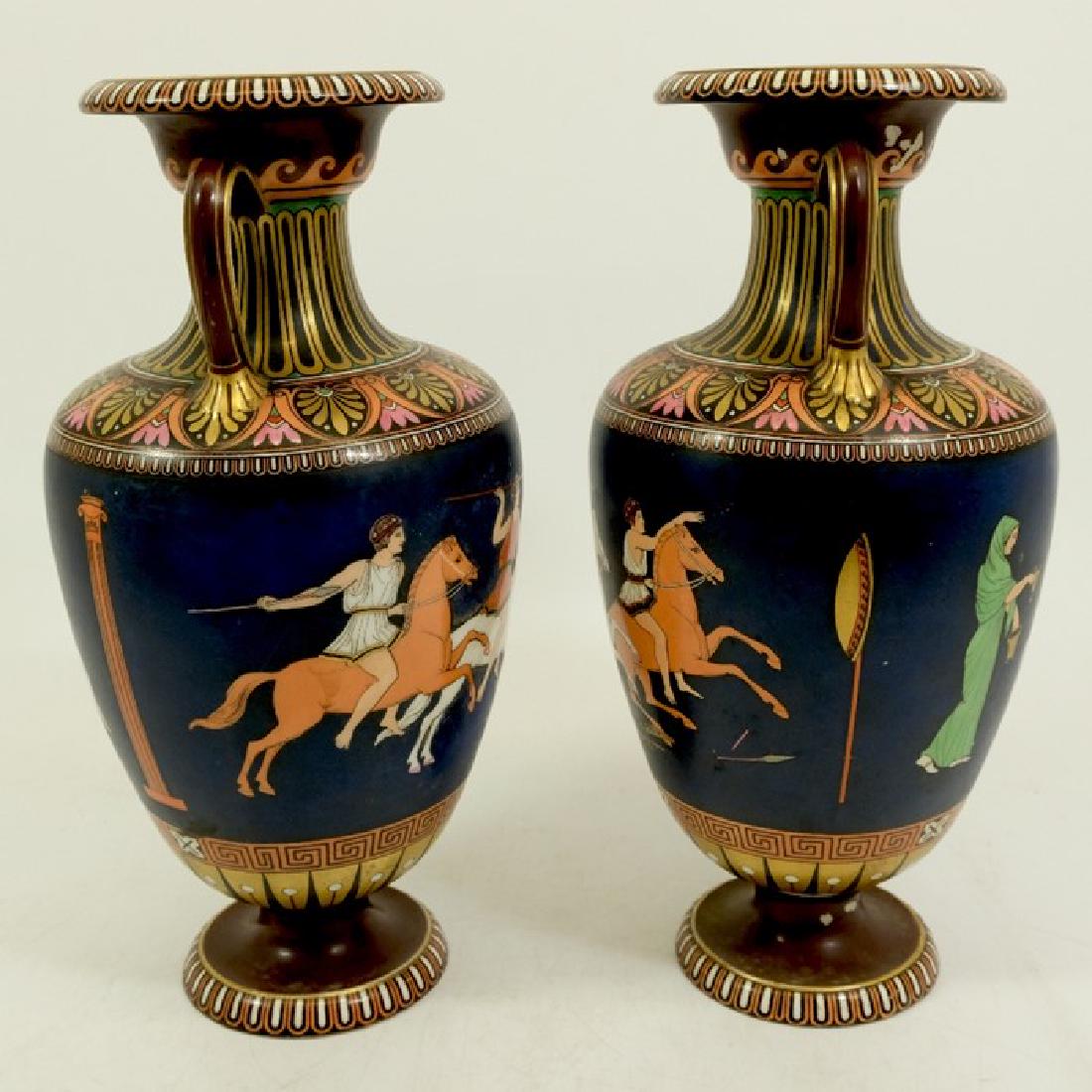 A pair of Neoclassical ewers depicting Grecian scenes, (1 of 4)
