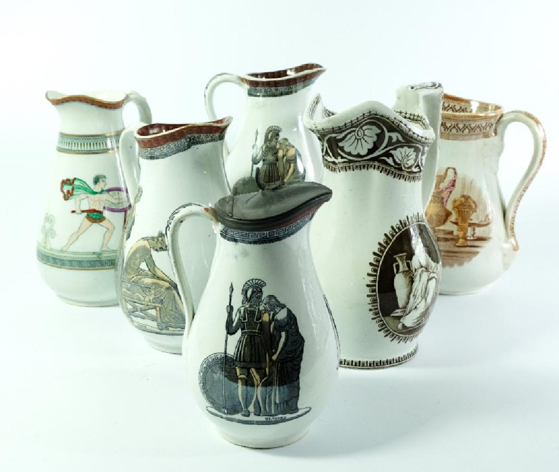 A collection of Neoclassical jugs depicting Grecian (1 of 10)
