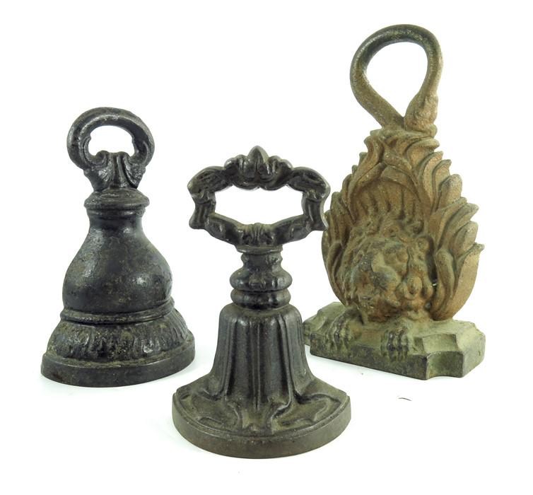 Three Victorian Cast Iron Door Stops One Modelled As Oct 04