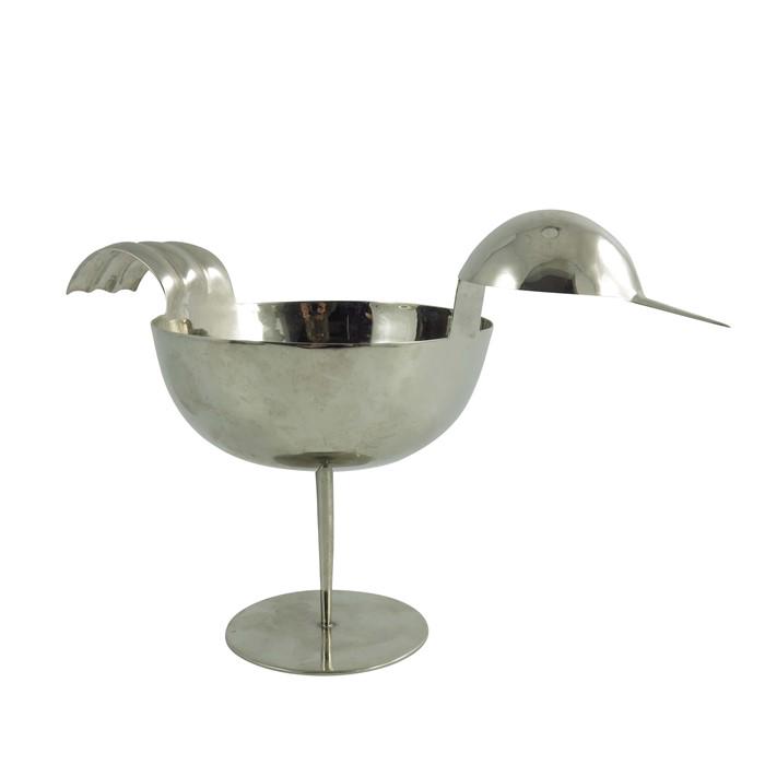 Karl Hagenauer, an Austrian nickel plated bird bowl, (1 of 9)