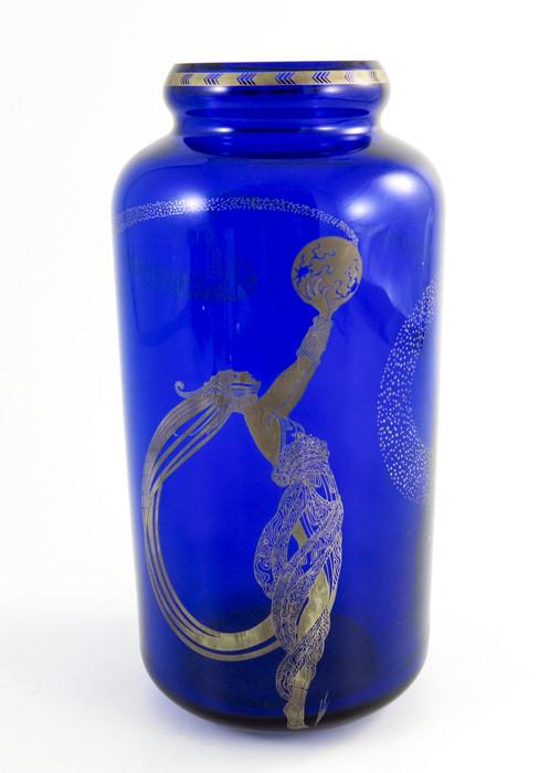 A Franklin Mint Fireflies by Erte glass vase, 1988, (1 of 8)